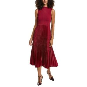Theory Pleated Combo Midi Dress size S